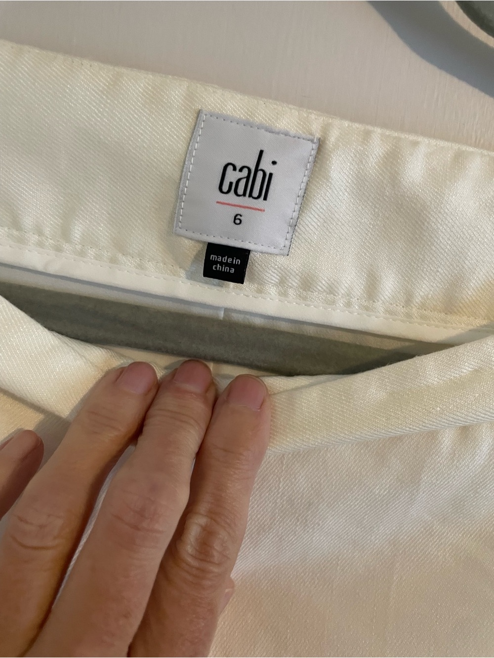 Cabi Ivory Linen-Blend Trousers, Size 6 (347) View 2